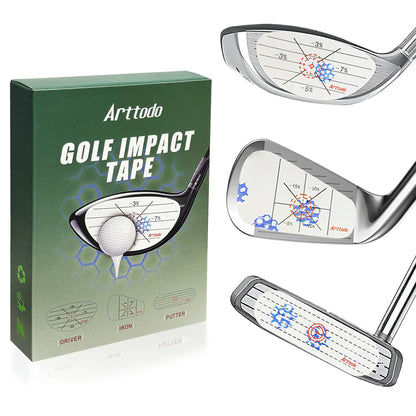 Golf Impact Tape, Golf Impact Sticker, Golf Ball Tracker, Self-Teaching Sweet Spot and Consistency Analysis, Golf Training Aids