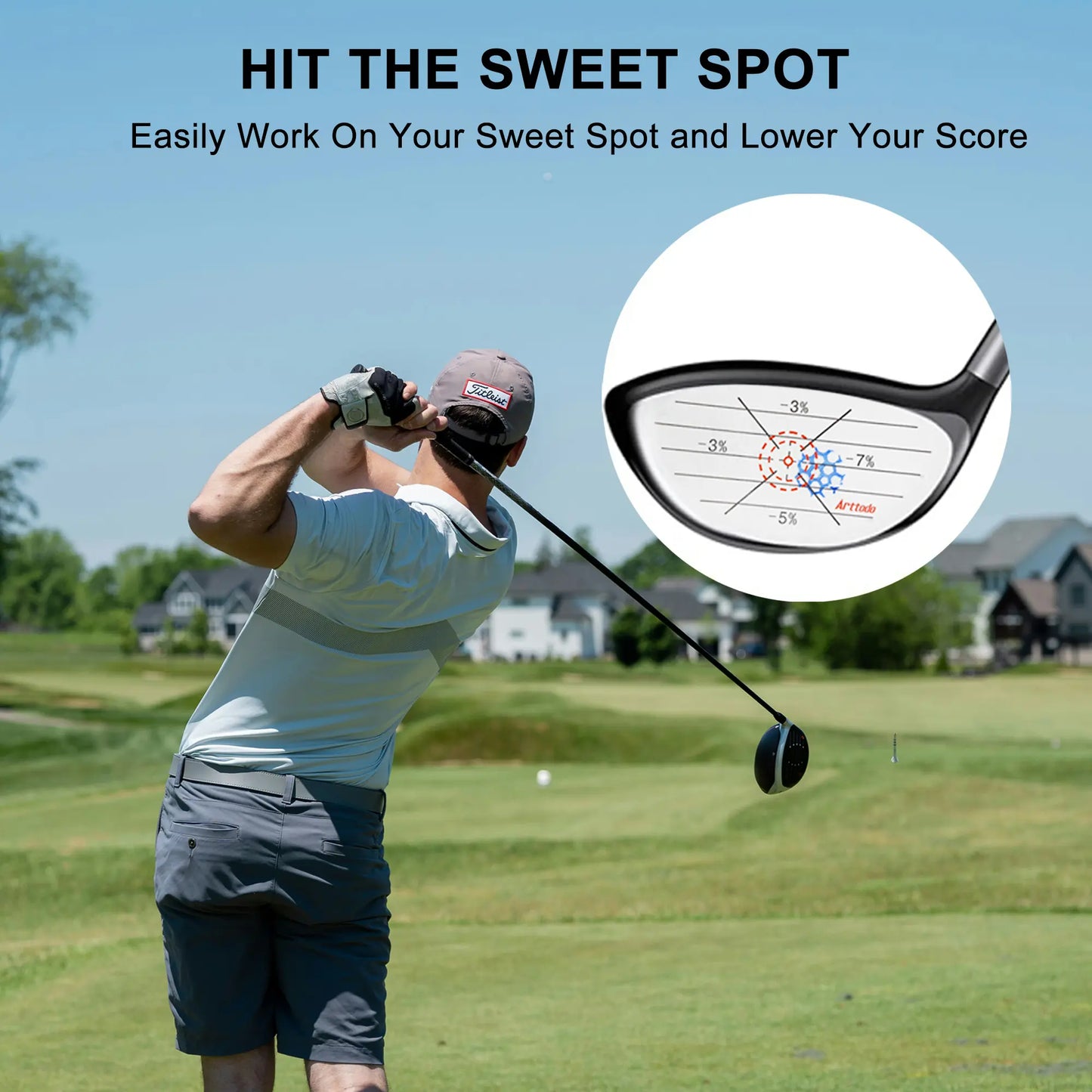 Golf Impact Tape, Golf Impact Sticker, Golf Ball Tracker, Self-Teaching Sweet Spot and Consistency Analysis, Golf Training Aids