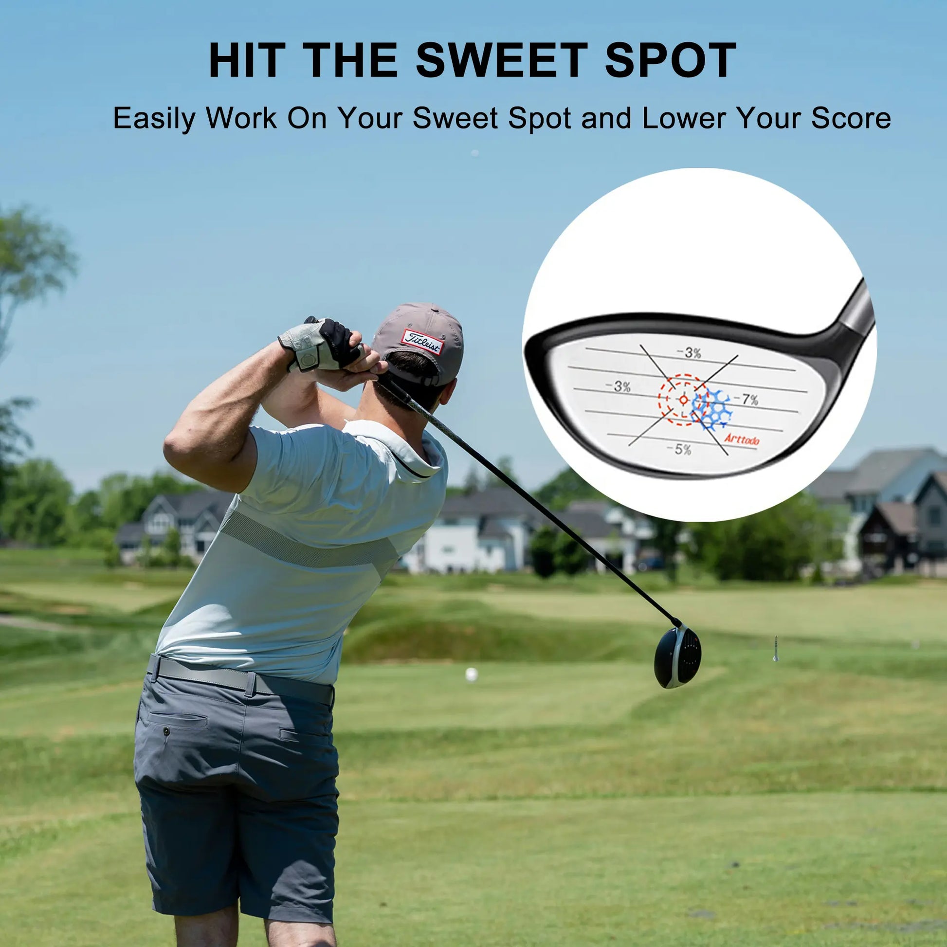 Golf Impact Tape, Golf Impact Sticker, Golf Ball Tracker, Self-Teaching Sweet Spot and Consistency Analysis, Golf Training Aids
